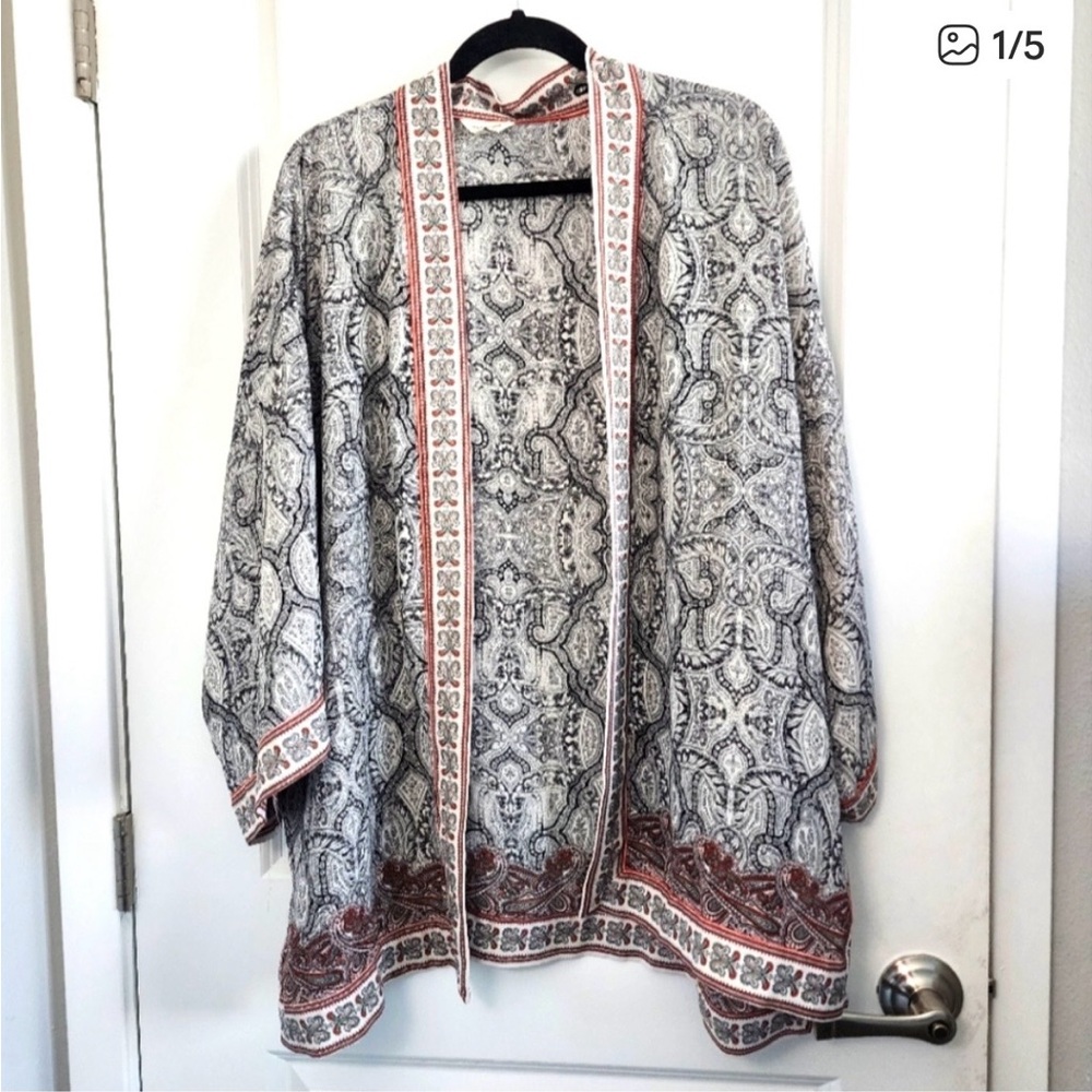 Max Studio Paisley Print Kimono